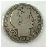 1909 barber half dollar