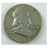 1958 franklin half dollar "D"