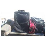 Group of suitcases, luggage musical instrument