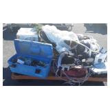 Group  lot with toolbox and content, rope light,