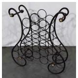 Wine Bottle Rack, floor stand type, heavy iron