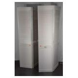 Two Bifold Doors, louvered over panel, 18x79"