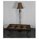 Two pc Home Furnishings Lot, floor lamp, 62" tall