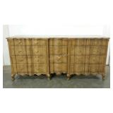 Large French provincial twelve drawer dresser.
