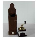 Coffee grinder and wall match holder