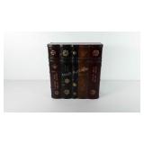 Book style wine chest, 13.5" H x 12.5" L x 5" W