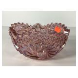 Iridescent pinwheel glass bowl, 8"