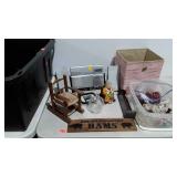 Doll size rocker, holiday ornaments, grandma