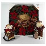 Christmas decor: 36 inch wreath in box and 2