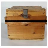 Wooden storage / transport box. Inside of box