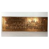 Large copper raised relief of German medieval