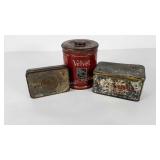Tobacciana,  three advertising tins, show age,