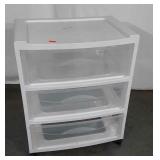 3 Drawer Plastic Craft Organizer, 23x16x27" high.