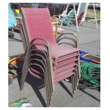 6 mesh patio chairs