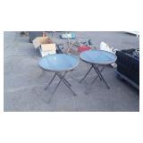 Two patio end tables