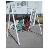 Metal frame for a swing