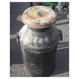 Dairy milk can with initials E B R, code V8