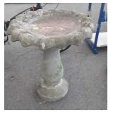 2 piece concrete bird bath some chipping, 24 inch