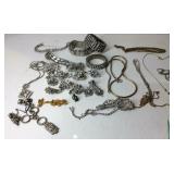 Costume jewelry, bracelets, necklaces, earrings