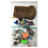 Leather bag with marble some shooters