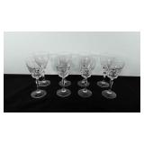 Set of eight wine glasses