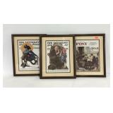 Three Norman Rockwell prints, matching frames and