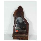 Wall decor mirror with shelf. Stands 24" tall and