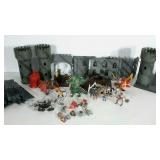 Dragon, knight and castle playset or model in