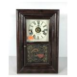 Early Seth Thomas wall clock with painted bird