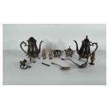 Metalwares: most are silverplated.  Includes 2