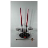 Home decor group, includes glass canisters 5"
