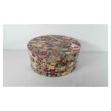 Floral design round hat box, 6" Tall
