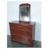 Early Sears Roebuck Co. 3 Drawer Maple Dresser