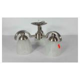 Three light ceiling fixture, frosted globes and