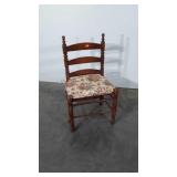 Side Chair ladderback Style, wood seat with tie