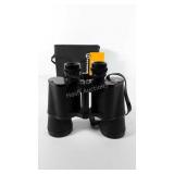 Compass binoculars with case, locking mechanism