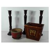 Home decor, includes three matching candlestick