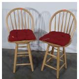 Pair of Maple Home Counter Stools, 16x24" swivel
