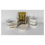 Corning Ware cookware, most with cooking or