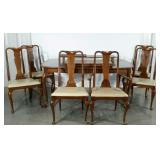 Thomasville Queen Anne dining table with six