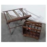 Two pc Home Furnishings lot. Magazine rack,