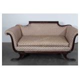 Antique Loveseat, Duncan Phythe Legs, swag drape