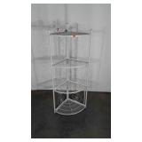White wire Corner Shelf, fold away type, brand