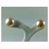 Sterling silver and pearl stud earrings