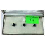 Set of 3 tuxedo studs