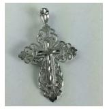 Sterling silver bright cut cross