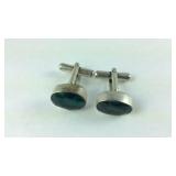 Custom cufflinks faceted blue stones