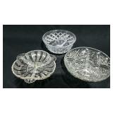Clear glass divided dishes