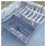 Two Fireplace Wood Grates, one with damage legs