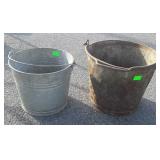 Two buckets,  10 an 12 inches wide